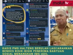 Kadis PMD Halteng Berulah Lagi! Arahkan Anggota Group Bendes Bisik-Bisik Kepada Penerima Bantuan Sosial Menangkan Paslon IMS-ADIL