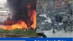 Ratusan Sepeda Motor Ludes Terbakar Di Area PT. IWIP