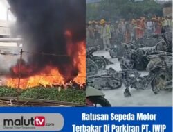 Ratusan Sepeda Motor Ludes Terbakar Di Area PT. IWIP