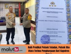 Raih Predikat Polsek Teladan, Polsek Oba Utara Terima Penghargaan Dari Kapolres Tidore