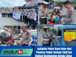 Satlantas Polres Halsel Gelar Aksi Polantas Peduli: Berbagi Takjil Dan Edukasi Keselamatan Berlalu Lintas