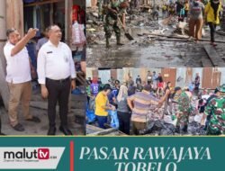 Tinjau Lokasi Kebakaran, Hal Ini yang Disampaikan Sekda Halut E.J. Papilaya Kepada Pedagang.