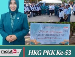 Dari Puncak Peringatan HKG Ke-53 Tahun, Ini yang Disampaikan Ketua PKK Kota Ternate Marliza Tauhid Soleman.