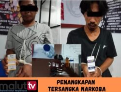 Bawa Lima Paket Sabu, Dua Pemuda Diciduk Satres Narkoba Polres Halut