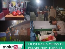 Intensifkan Patroli Dan Razia Di Pelabuhan Tobelo, Polisi Sita Puluhan Liter Cap Tikus
