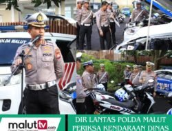 Tingkatkan Disiplin Dan Kesiapan Operasional, Dir Lantas Polda Malut Gelar Pemeriksaan Kendaraan Dinas