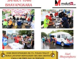 Hari Bhayangkara Ke-79, Polda Malut Buka Layanan Kepolisian Secara Gratis Pada Car Free Day Di Ternate