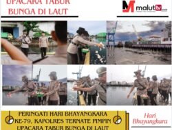 Peringati Hari Bhayangkara ke-79, Kapolres Ternate Pimpin Upacara Tabur Bunga Di Laut