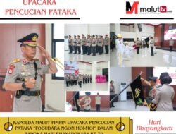 Kapolda Malut Pimpin Upacara Pencucian Pataka “Fodudara Ngon Moi-Moi” Dalam Rangka Hari Bhayangkara Ke-79