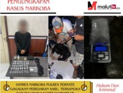 Satres Narkoba Polres Ternate Gagalkan Peredaran Sabu, Tersangka Dan Puluhan Sachet Diamankan
