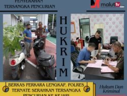 Berkas Perkara Lengkap, Polres Ternate Serahkan Tersangka Pencurian Ke Kejari