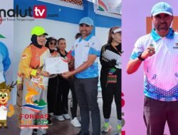 Bung UJ Dipercayakan Panitia Serahkan Medali Kepada Pemenang Lomba Senam Dance Mix.