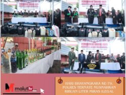 Hari Bhayangkara Ke-79, Polres Ternate Musnahkan Ribuan Liter Miras Ilegal
