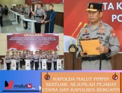 Kapolda Malut Pimpin Sertijab, Sejumlah Pejabat Utama Dan Kapolres Berganti