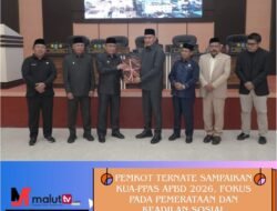 Pemkot Ternate Sampaikan KUA-PPAS APBD 2026, Fokus Pada Pemerataan Dan Keadilan Sosial