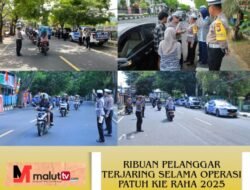 Ribuan Pengendara Terjaring Selama Operasi Patuh Kie Raha 2025, Pelanggaran Didominasi Pengendara Motor Tanpa Helm