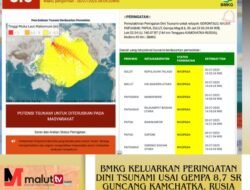 Breaking News: BMKG Keluarkan Peringatan Dini Tsunami Usai Gempa 8,7 SR Guncang Kamchatka, Rusia
