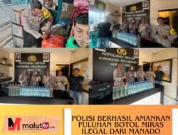 Puluhan Botol Miras Ilegal Dari Manado, Diamankan Polsek Pelabuhan Ahmad Yani Di KM. Permata Bunda