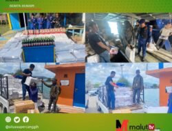 Penyelundupan Ribuan Botol Bir Ilegal Dari Luwuk Ke Bobong, Digagalkan Polair Polda Malut