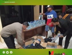 Polsek Bacan Timur Gagalkan Penyelundupan Ratusan Botol Miras di Pelabuhan Babang