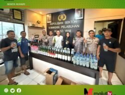 Polres Ternate Gagalkan Penyelundupan 88 Botol Miras di Kapal KM Permata Bunda
