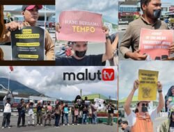 Protes Gugatan Rp. 200 Miliar Menteri Pertanian Amran Sulaiman, Jurnalis Malut Gelar Aksi Solidaritas “Kami Bersama Tempo”.