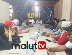 Dihadiri Sekum Mansur Sangadji, Panitia Pelantikan dan Raker KONI Malut Gelar Rapat Internal.
