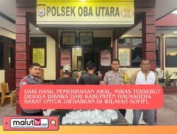 Polsek Oba Utara Gagalkan Peredaran Puluhan Kantong Cap Tikus di Sofifi