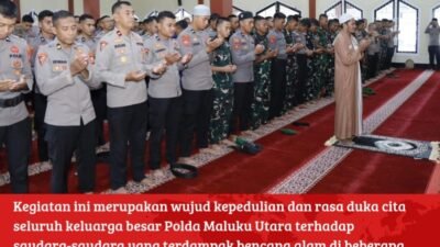 Peduli Sesama, Polda Malut Gelar Sholat Gaib Untuk Korban Bencana Alam Disejumlah Propinsi