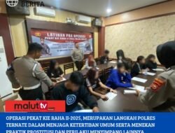 Operasi Pekat Kieraha II-2025, Polres Ternate Amankan 10 Pasangan Bukan Suami Istri