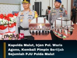 Kapolda Malut Pimpin Serah Terima Jabatan dan Pelantikan Sejumlah Pejabat Utama Polda Malut