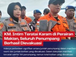 KM. Intim Teratai Karam di Perairan Makian, Seluruh Penumpang Berhasil Dievakuasi