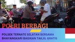 Wujud Kepedulian Ramadan, Polsek Ternate Selatan dan Bhayangkari Bagikan Takjil Gratis