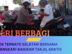 Wujud Kepedulian Ramadan, Polsek Ternate Selatan dan Bhayangkari Bagikan Takjil Gratis