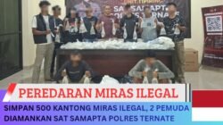 Simpan 500 Kantong Miras Ilegal, 2 Pemuda Diamankan Sat Samapta Polres Ternate
