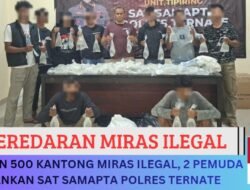 Simpan 500 Kantong Miras Ilegal, 2 Pemuda Diamankan Sat Samapta Polres Ternate