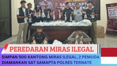 Simpan 500 Kantong Miras Ilegal, 2 Pemuda Diamankan Sat Samapta Polres Ternate