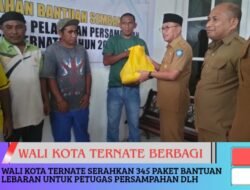 Wali Kota Ternate Serahkan 345 Paket Bantuan Lebaran untuk Petugas Persampahan DLH