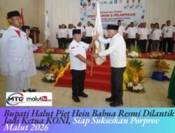 Bupati Piet Hein Babua Resmi Dilantik Jadi Ketua KONI Halut, Siap Sukseskan Porprov Malut 2026