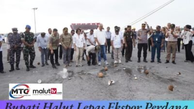 Bupati Halut Lepas Ekspor Perdana Cocopeat dan Cocochip ke Taiwan