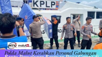 Pasca Gempa di Batang Dua, Polda Malut Kerahkan Personel Gabungan Bantu Penyaluran Sejumlah Bantuan