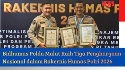 Bidhumas Polda Malut Raih Tiga Penghargaan Nasional dalam Rakernis Humas Polri 2026