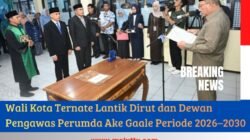 Wali Kota Ternate Lantik Dirut dan Dewan Pengawas Perumda Ake Gaale Periode 2026–2030