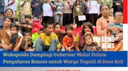Wakapolda Dampingi Gubernur Malut Dalam Penyaluran Bansos Untuk Warga Togutil di Desa Koli