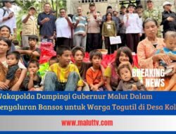 Wakapolda Dampingi Gubernur Malut Dalam Penyaluran Bansos Untuk Warga Togutil di Desa Koli