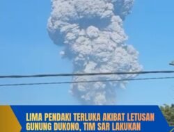 Lima Pendaki Terluka Akibat Letusan Gunung Dukono, Tim SAR Lakukan Evakuasi