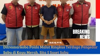 Ditresnarkoba Polda Malut Ringkus Terduga Pengedar Sabu di Kayu Merah, Sita 5 Saset Sabu
