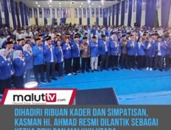 DIHADIRI RIBUAN KADER DAN SIMPATISAN, KASMAN HI.AHMAD RESMI DILANTIK SEBAGAI KETUA DPW PAN MALUKU UTARA