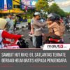 Sambut HUT RI ke-81, Satlantas Polres Ternate Bagi Helm Gratis dan Bendera Merah Putih kepada Pengendara