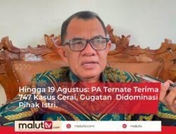 Hingga 19 Agustus: PA Ternate Tetima 747 Kasus Cerai, Gugatan Didominasi Pihak Istri.
